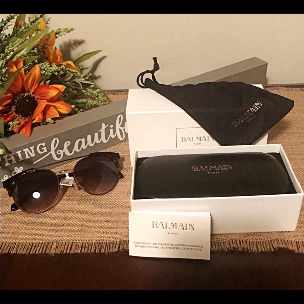 Balmain Paris tortoise shell Aviator sunglasses